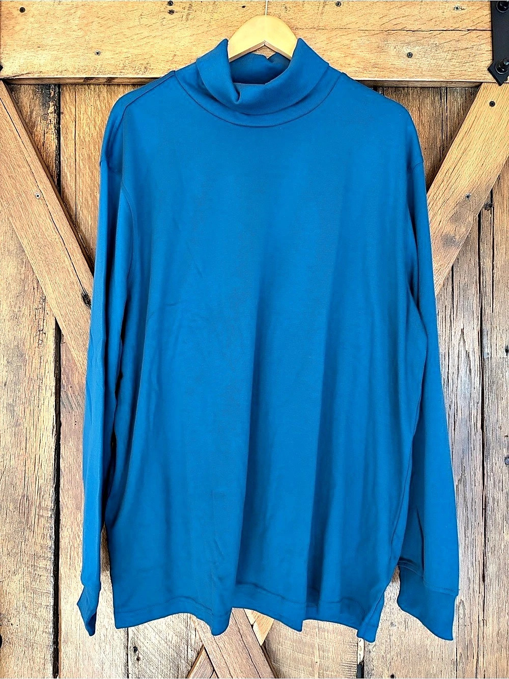 NWT Lands' End Men's Baltic Teal Long Sleeve Turtleneck XXL